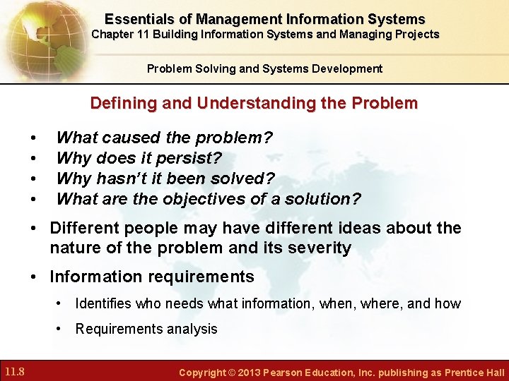 Essentials of Management Information Systems Chapter 11 Building Information Systems and Managing Projects Problem