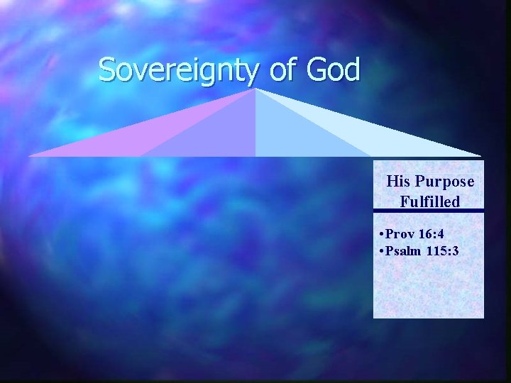 Sovereignty of God His Purpose Fulfilled • Prov 16: 4 • Psalm 115: 3