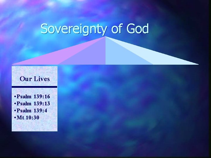 Sovereignty of God Our Lives • Psalm 139: 16 • Psalm 139: 13 •