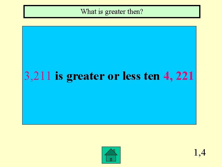 What is greater then? 3, 211 is greater or less ten 4, 221 1,