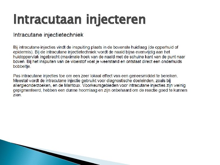 Intracutaan injecteren 