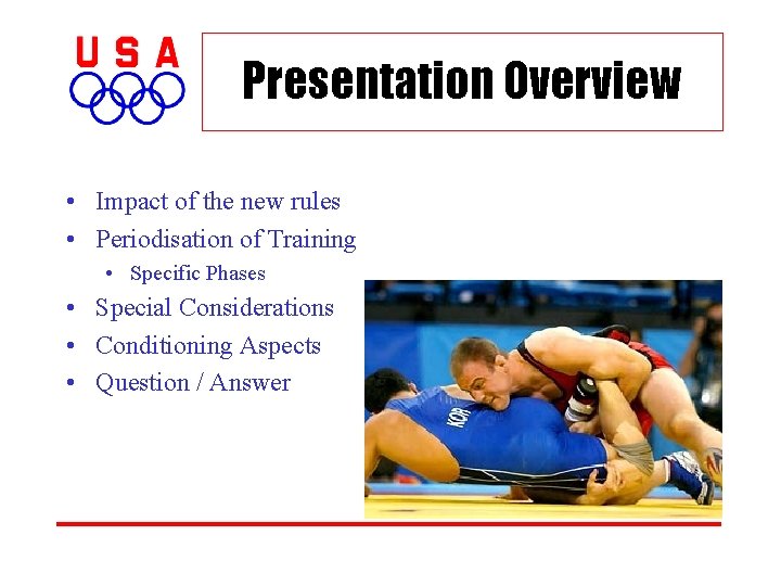 Presentation Overview • Impact of the new rules • Periodisation of Training • Specific