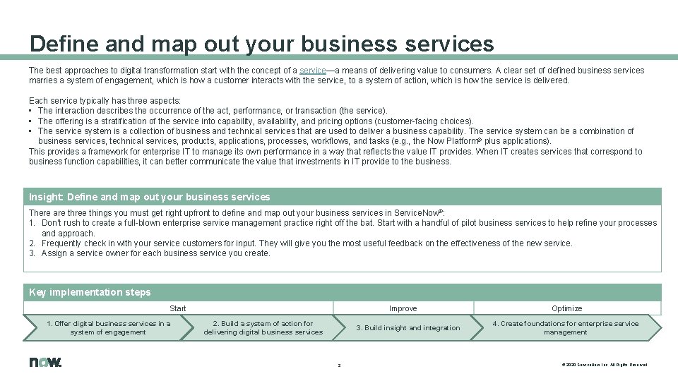 Define and map out your business services The best approaches to digital transformation start