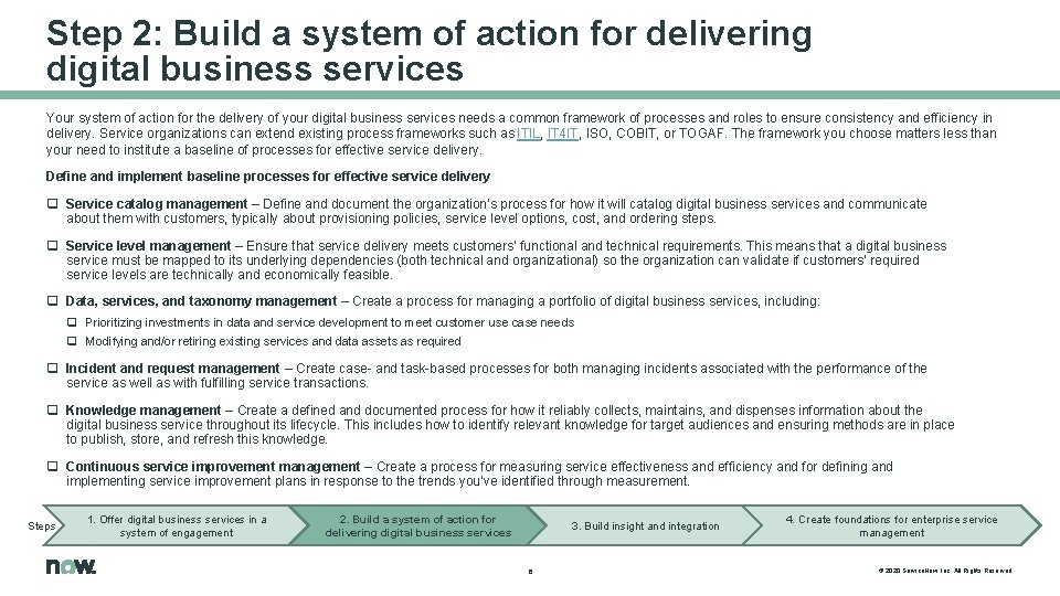 Step 2: Build a system of action for delivering digital business services Your system