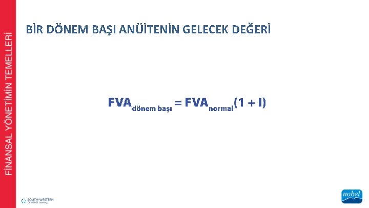 BİR DÖNEM BAŞI ANÜİTENİN GELECEK DEĞERİ 