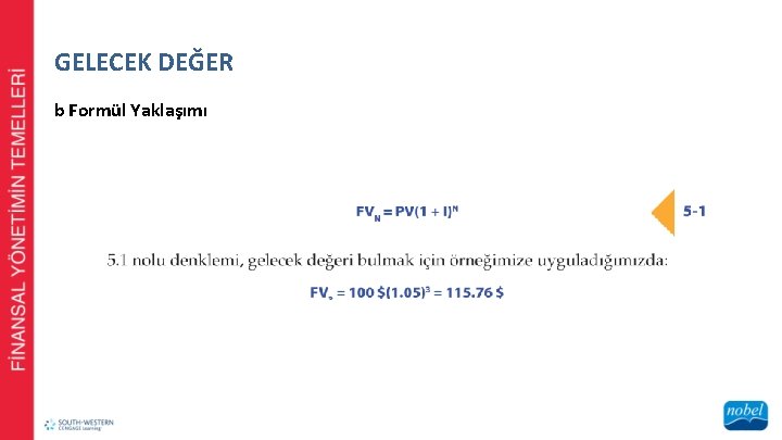 GELECEK DEĞER b Formül Yaklaşımı 