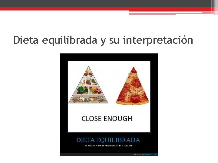 Dieta equilibrada y su interpretación 