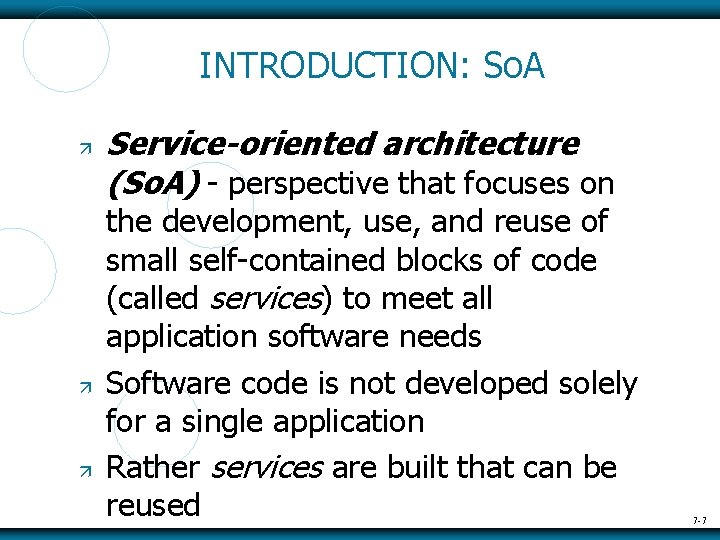 INTRODUCTION: So. A Service-oriented architecture (So. A) - perspective that focuses on the development,