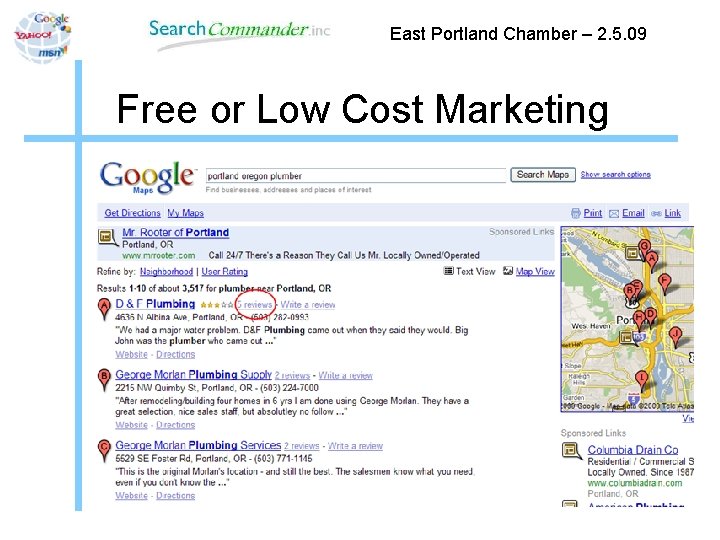 East Portland Chamber – 2. 5. 09 Free or Low Cost Marketing 