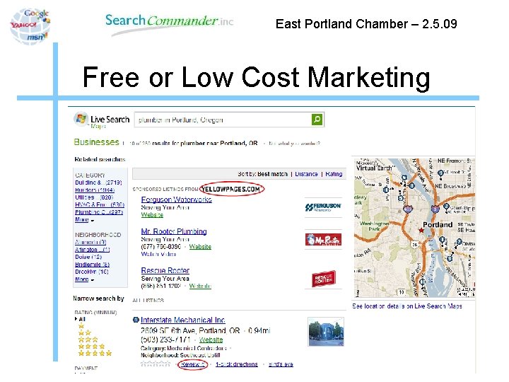 East Portland Chamber – 2. 5. 09 Free or Low Cost Marketing 