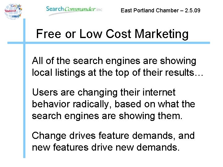 East Portland Chamber – 2. 5. 09 Free or Low Cost Marketing All of