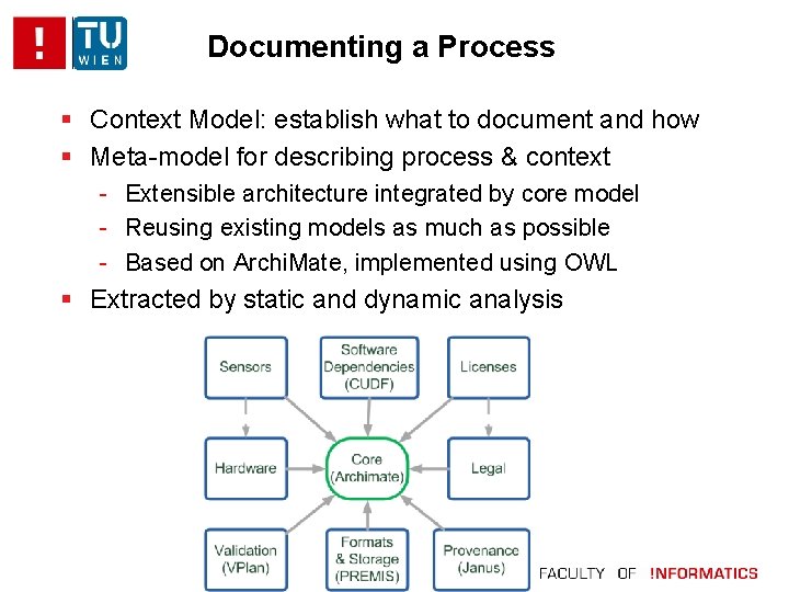 Documenting a Process Context Model: establish what to document and how Meta-model for describing