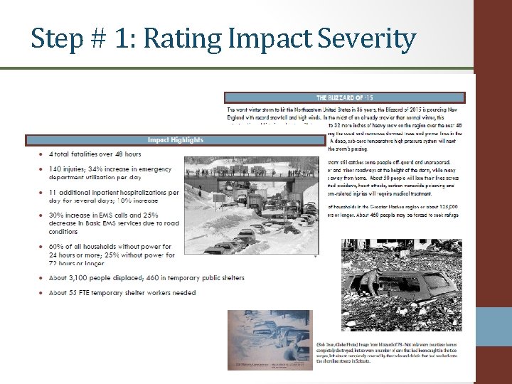 Step # 1: Rating Impact Severity 
