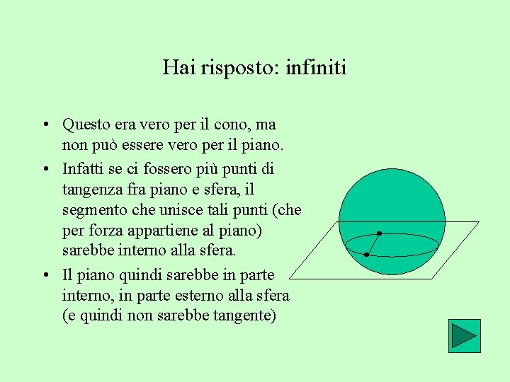 Hai risposto: infiniti • Questo era vero per il cono, ma non può essere