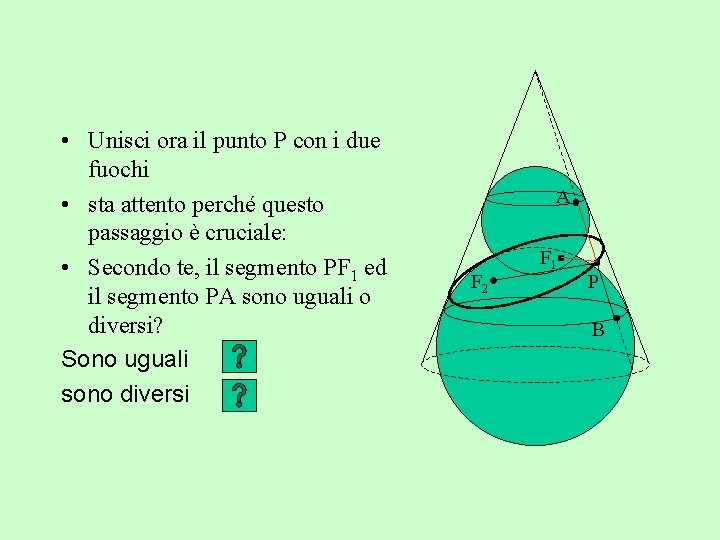  • Unisci ora il punto P con i due fuochi • sta attento