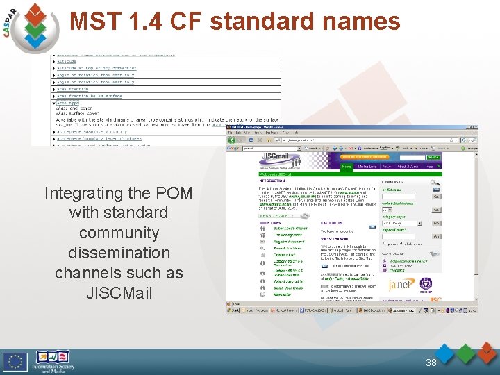 MST 1. 4 CF standard names Integrating the POM with standard community dissemination channels