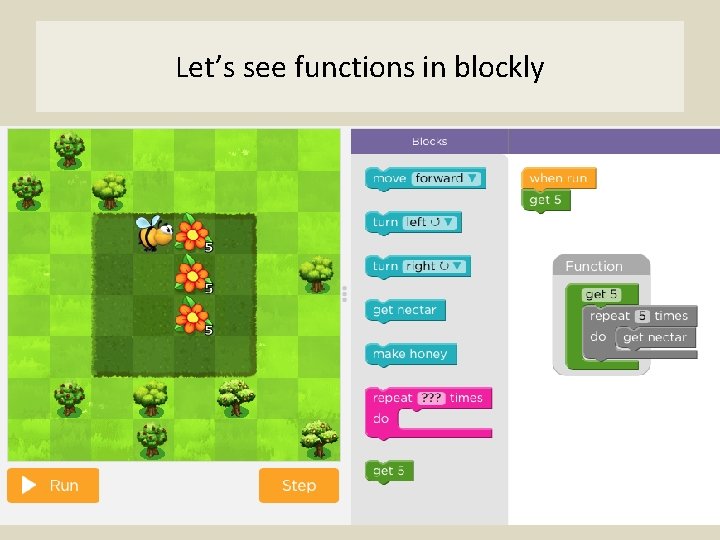 Let’s see functions in blockly 