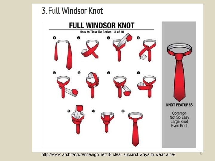 http: //www. architecturendesign. net/18 -clear-succinct-ways-to-wear-a-tie/ 6 