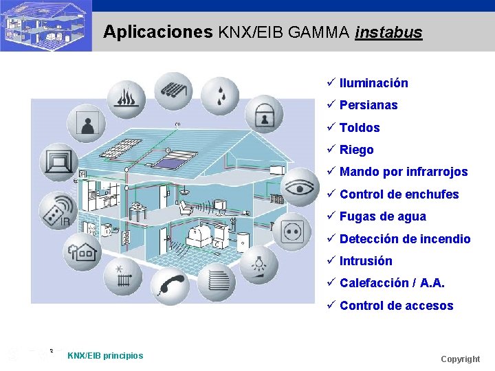 Aplicaciones KNX/EIB GAMMA instabus ü Iluminación ü Persianas ü Toldos ü Riego ü Mando