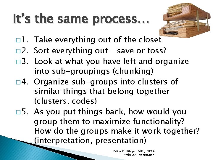 It’s the same process… � 1. � 2. � 3. � 4. � 5.