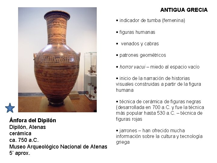 ANTIGUA GRECIA § indicador de tumba (femenina) § figuras humanas § venados y cabras