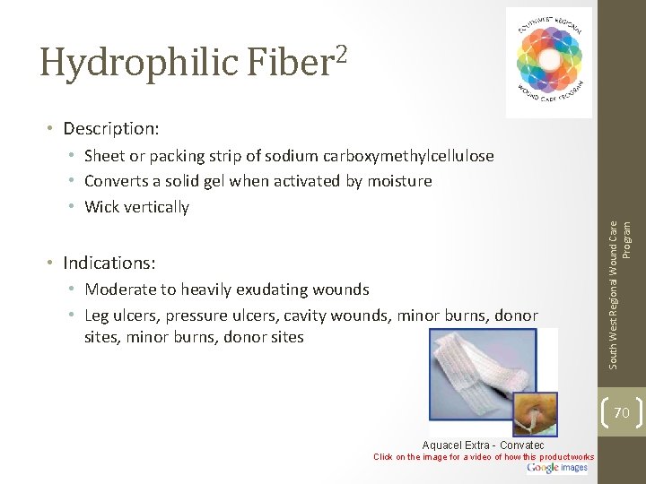 Hydrophilic Fiber 2 • Description: • Indications: • Moderate to heavily exudating wounds •