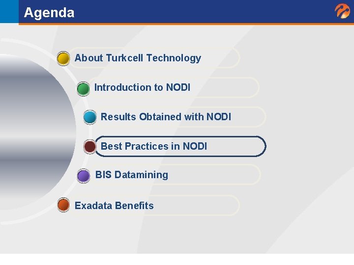 Agenda About Turkcell Technology Introduction to NODI Results Obtained with NODI Best Practices in Agenda About Turkcell Technology Introduction to NODI Results Obtained with NODI Best Practices in