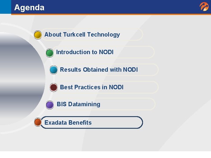 Agenda About Turkcell Technology Introduction to NODI Results Obtained with NODI Best Practices in Agenda About Turkcell Technology Introduction to NODI Results Obtained with NODI Best Practices in