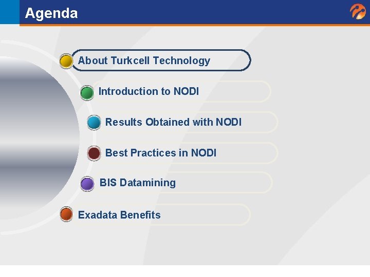 Agenda About Turkcell Technology Introduction to NODI Results Obtained with NODI Best Practices in Agenda About Turkcell Technology Introduction to NODI Results Obtained with NODI Best Practices in