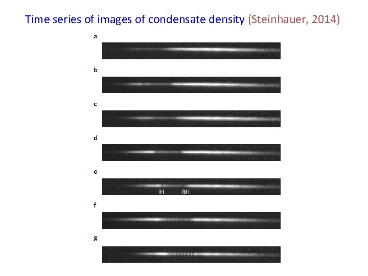 Time series of images of condensate density (Steinhauer, 2014) 