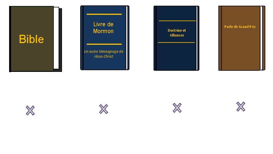 Bible Livre de Mormon Un autre témoignage de Jésus-Christ Doctrine et Alliances Perle de