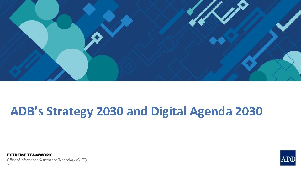 ADB’s Strategy 2030 and Digital Agenda 2030 14 