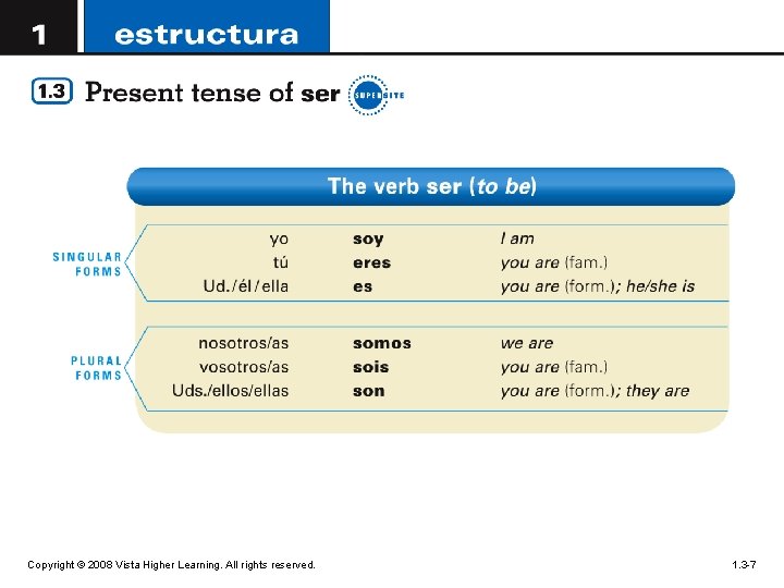 Copyright © 2008 Vista Higher Learning. All rights reserved. 1. 3 -7 