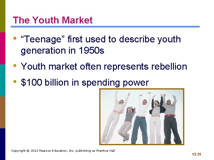 The Youth Market • “Teenage” first used to describe youth generation in 1950 s