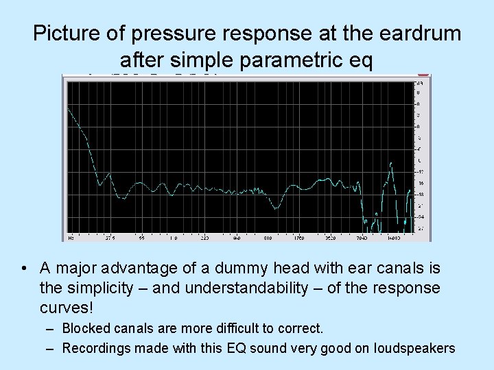 Picture of pressure response at the eardrum after simple parametric eq • A major