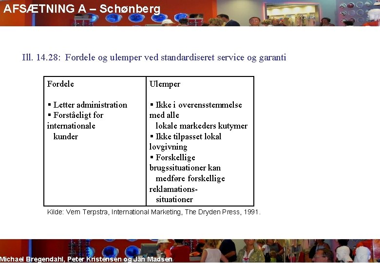 AFSÆTNING A – Schønberg Ill. 14. 28: Fordele og ulemper ved standardiseret service og