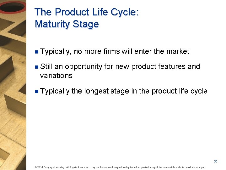 The Product Life Cycle: Maturity Stage n Typically, no more firms will enter the