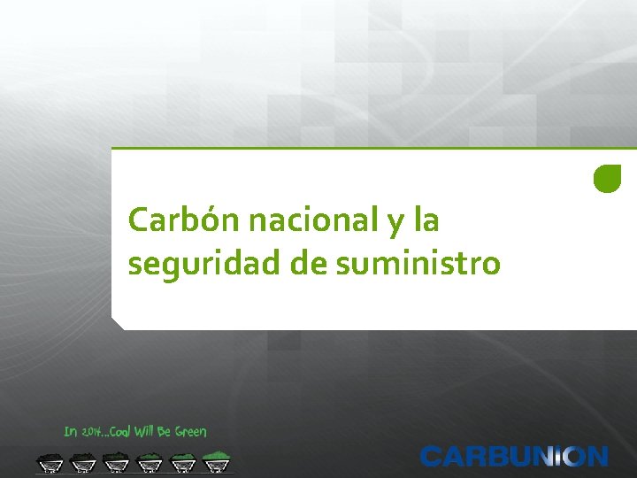 Carbón nacional y la seguridad de suministro 