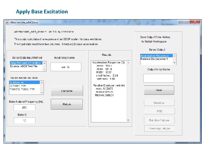 Apply Base Excitation 