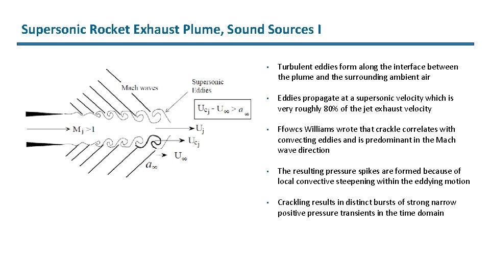Supersonic Rocket Exhaust Plume, Sound Sources I • Turbulent eddies form along the interface