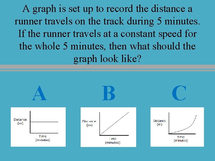 A graph is set up to record the distance a runner travels on the