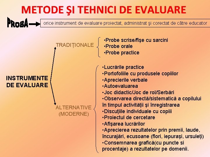 METODE ŞI TEHNICI DE EVALUARE orice instrument de evaluare proiectat, administrat şi corectat de METODE ŞI TEHNICI DE EVALUARE orice instrument de evaluare proiectat, administrat şi corectat de