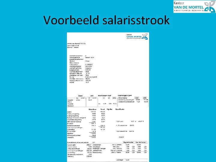 Voorbeeld salarisstrook 