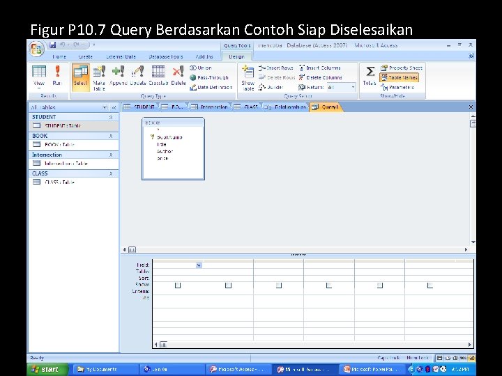 Figur P 10. 7 Query Berdasarkan Contoh Siap Diselesaikan 