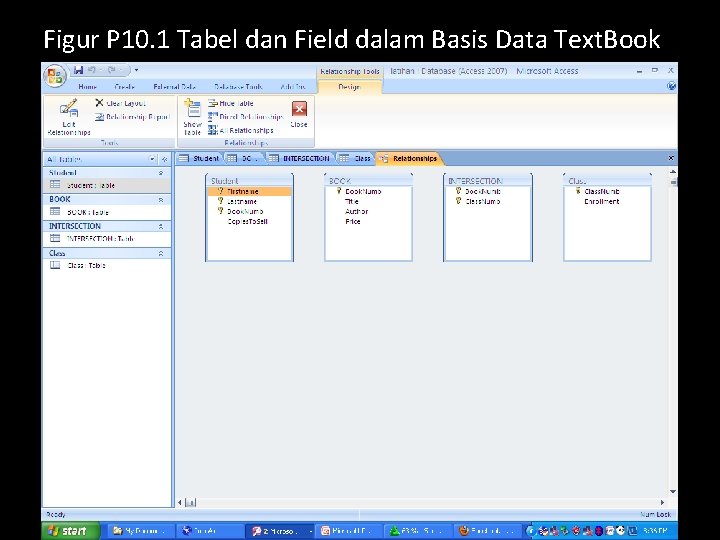 Figur P 10. 1 Tabel dan Field dalam Basis Data Text. Book 