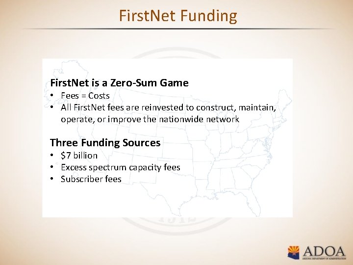 First. Net Funding First. Net is a Zero-Sum Game • Fees = Costs •