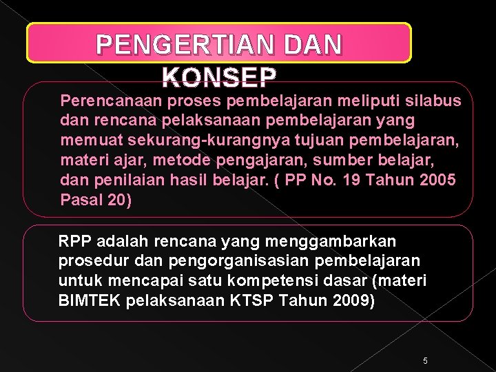 PENGERTIAN DAN KONSEP Perencanaan proses pembelajaran meliputi silabus dan rencana pelaksanaan pembelajaran yang memuat