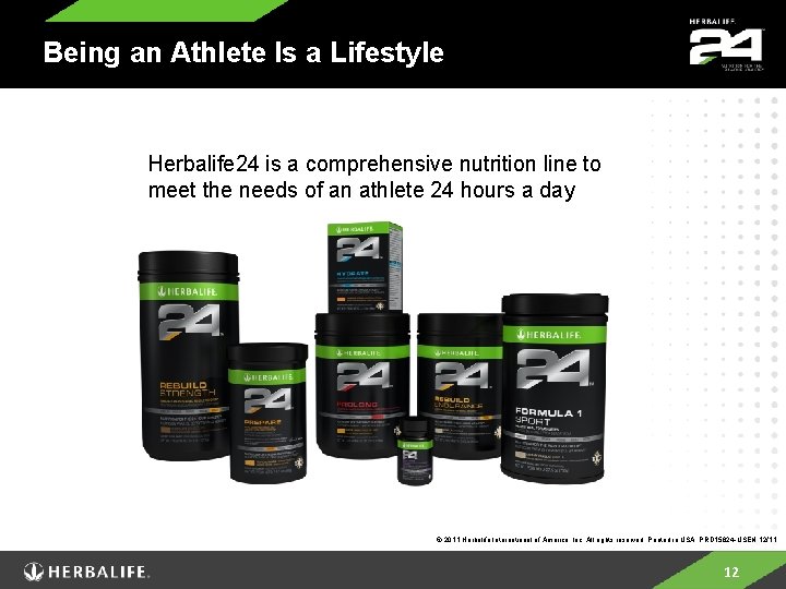 Being an Athlete Is a Lifestyle Herbalife 24 is a comprehensive nutrition line to