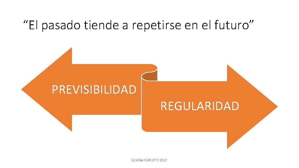 “El pasado tiende a repetirse en el futuro” PREVISIBILIDAD REGULARIDAD SILVINA FURLOTTI 2017 