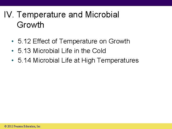 IV. Temperature and Microbial Growth • 5. 12 Effect of Temperature on Growth •